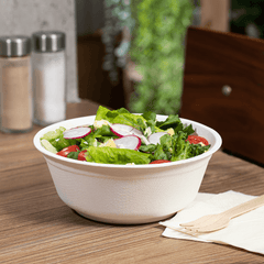 Karat Earth 32oz PFAS Free Eco-Friendly Bagasse Rice Bowl, White- 500 pcs