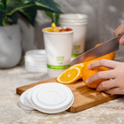 Karat Earth Compostable Fiber Paper Flat lid for 12-22 oz Paper Cold Cup (90mm) - 1,000 pcs
