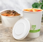 Karat Earth 114.6mm Compostable Fiber Paper Flat lid for 12-16 oz Paper Food Container & 24-32 oz Gourmet Food Container - 500 pcs