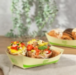 Karat Earth 3.0 lb Bamboo Natural Food Tray, Generic Print - 500 pcs