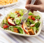 Karat Earth 32oz PFAS Free Bagasse Square Bowl, Natural - 300 pcs