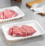 Karat Earth 8.5”x6” Mineral Filled PP Meat Tray, Rectangular, White - 500 pcs