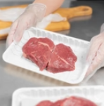 Karat Earth 8.5”x6” Mineral Filled PP Meat Tray, Rectangular, White - 500 pcs