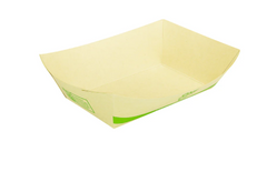 Karat Earth 2.5 lb Bamboo Natural Food Tray, Generic Print - 500 pcs