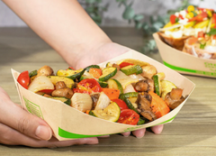 Karat Earth 2.5 lb Bamboo Natural Food Tray, Generic Print - 500 pcs