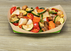 Karat Earth 2.5 lb Bamboo Natural Food Tray, Generic Print - 500 pcs