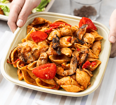 Karat Earth 24oz PFAS Free Bagasse Square Bowl, Natural - 300 pcs