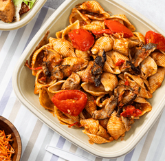 Karat Earth 24oz PFAS Free Bagasse Square Bowl, Natural - 300 pcs