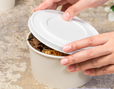 Karat Earth 142mm Compostable Fiber Paper Flat lid for 24-32 oz Paper Food Container - 600 pcs