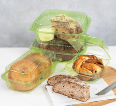 Karat Earth 8''x8'' PLA Hinged Containers, Green - 250 pcs