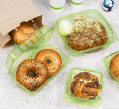 Karat Earth 8''x8'' PLA Hinged Containers, Green - 250 pcs