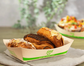 Karat Earth 5.0 lb Bamboo Natural Food Tray, Generic Print - 500 pcs