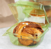 Karat Earth 6''x6'' PLA Hinged Containers, Green - 500 pcs