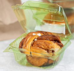 Karat Earth 6''x6'' PLA Hinged Containers, Green - 500 pcs