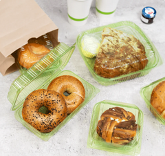 Karat Earth 6''x6'' PLA Hinged Containers, Green - 500 pcs