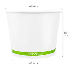 Karat Earth 32 oz Eco-Friendly Paper Food Containers (142mm), Generic Print - 600 pcs