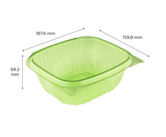 Karat Earth 32oz PLA Hinged Deli Container, Green - 200 pcs