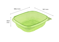 Karat Earth 24oz PLA Hinged Deli Container, Green - 200 pcs
