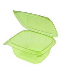 Karat Earth 16oz PLA Hinged Deli Container, Green - 200 pcs