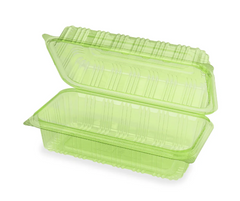 Karat Earth 9''x5'' PLA Hinged Containers, Green - 250 pcs