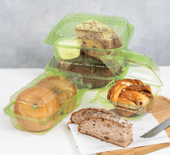 Karat Earth 9''x5'' PLA Hinged Containers, Green - 250 pcs