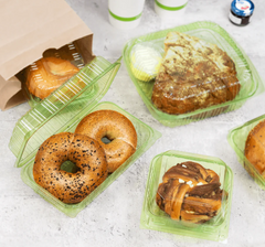 Karat Earth 9''x5'' PLA Hinged Containers, Green - 250 pcs