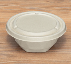 Karat Earth Bagasse Flat Lid for 16-24 oz Bagasse Take Out Bowl, Round - 500 pcs