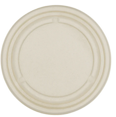 Karat Earth Bagasse Flat Lid for 16-24 oz Bagasse Take Out Bowl, Round - 500 pcs