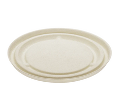 Karat Earth Bagasse Flat Lid for 16-24 oz Bagasse Take Out Bowl, Round - 500 pcs