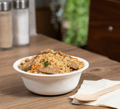 Karat Earth 16oz PFAS Free Eco-Friendly Bagasse Rice Bowl, White - 1,000 pcs