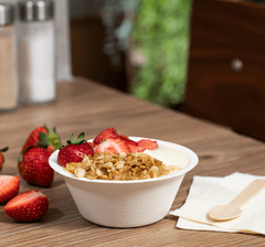 Karat Earth 8oz PFAS Free Eco-Friendly Bagasse Rice Bowl, White - 1,000 pcs