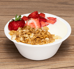 Karat Earth 8oz PFAS Free Eco-Friendly Bagasse Rice Bowl, White - 1,000 pcs