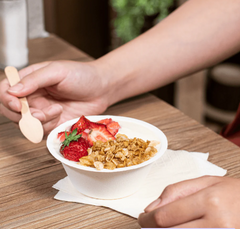 Karat Earth 8oz PFAS Free Eco-Friendly Bagasse Rice Bowl, White - 1,000 pcs