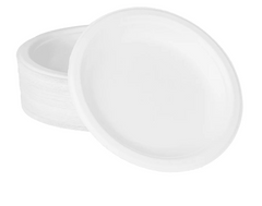 Karat Earth 6'' PFAS Free Compostable Bagasse Round Plates, White - 1,000 pcs