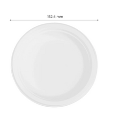 Karat Earth 6'' PFAS Free Compostable Bagasse Round Plates, White - 1,000 pcs
