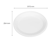 Karat Earth 12.5''x10'' PFAS Free Compostable Bagasse Oval Plates, White - 500 pcs