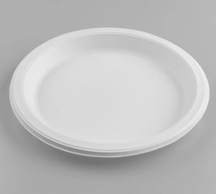 Karat Earth 9" Mineral Filled PP Round Plate, White, 1 compartment - 500 pcs
