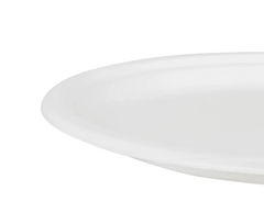 Karat Earth 10'' PFAS Free Compostable Bagasse Round Plates, White - 500 pcs