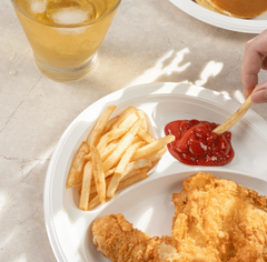 Karat Earth 9" Mineral Filled PP Round Plate, White, 3 compartments - 500 pcs