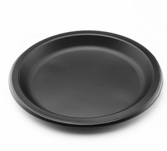 Karat Earth 9" Mineral Filled PP Round Plate, Black, 1 compartment - 500 pcs