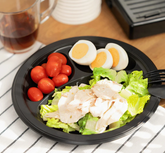 Karat Earth 9" Mineral Filled PP Round Plate, Black, 3 compartments - 500 pcs