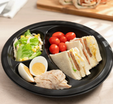 Karat Earth 10.25" Mineral Filled PP Round Plate, Black, 3 compartments - 500 pcs