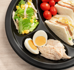 Karat Earth 10.25" Mineral Filled PP Round Plate, Black, 3 compartments - 500 pcs