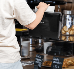 Tall Fold Napkin Dispenser, Tabletop/Suction, Black - 1 unit