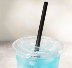 Karat Earth 8.75" Giant PLA Straw (8mm) Paper Wrapped, Black - 2,500 pcs