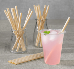 Karat Earth Bamboo Fiber Cocktail 5.5'' Straws (6mm), Natural - Bag of 250 pcs