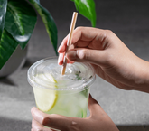 Karat Earth 9" Flat Cut Bamboo Fiber Jumbo Straws (6mm) Paper Wrapped, Natural - 4,000 pcs