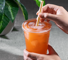 Karat Earth 9" Flat Cut Bamboo Fiber Giant Straws (8mm) Paper Wrapped, Natural - 3,000 pcs