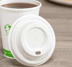 Karat Earth 80mm Bagasse Sipper Dome Lid for 8oz Hot Cup, White - 500 pcs