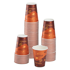 Wholesale 8oz Paper Hot Cups - Coffee (80mm) - 1,000 ct